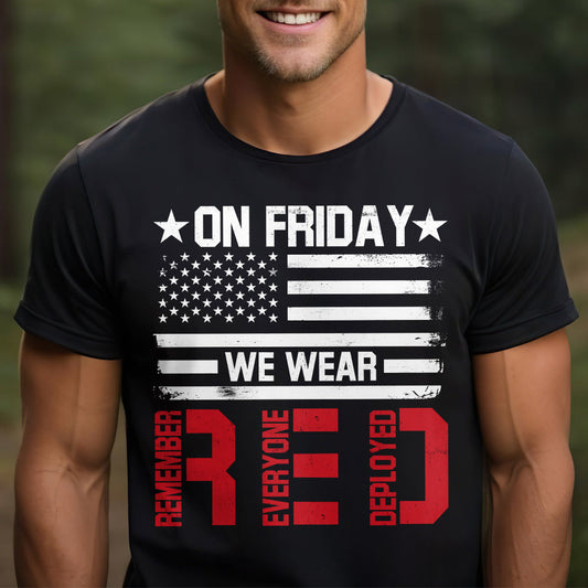 On Friday We Wear Red Veteran Day Shirt For Men - Personalized Shirt