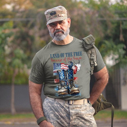 Land Of The Free Because Of The Brave Veteran Shirt Army, Veteran Shirt, Gift For Veteran