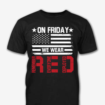 On Friday We Wear Red Veteran Day Shirt For Men - Personalized Shirt