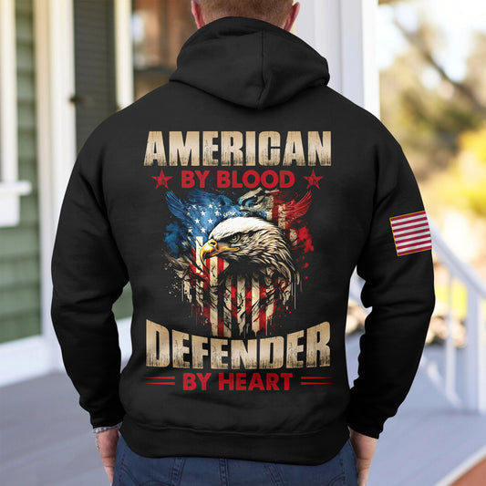 American By Blood Defender By Heart - Hoodie