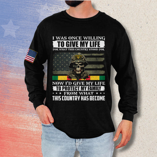 Protect My Family, Proud Vietnam Veteran - Long Sleeve