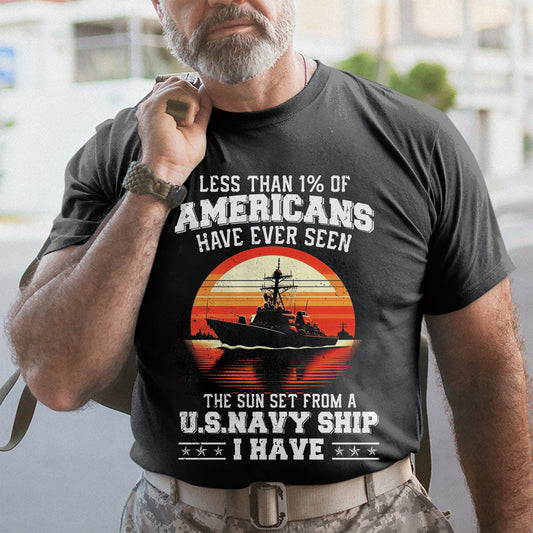 The Sunset From A U.S.Navy Ship - Gifts For Veteran - Gifts For Soilder - Navy Shirt For Husband, Boy Friend