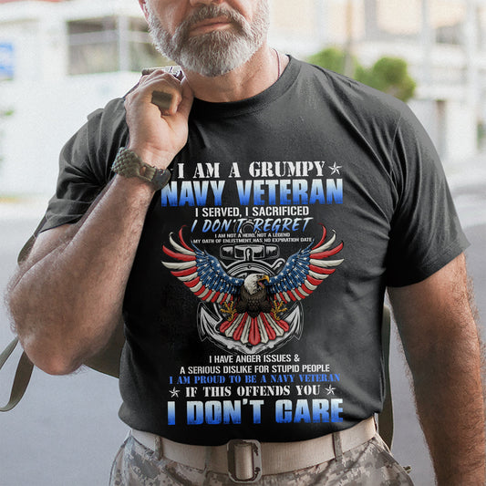 Navy Old Veteran Patriot Shirt - Army Shirt - Veteran Shirt - Gifts For Men, Father And Husband On Veteran Day Memorial Day