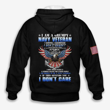 I Am A Grumpy Navy Veteran - Hoodie