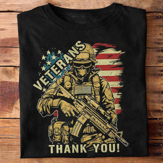 Veteran Thanks You Patriot Shirt - Army Shirt - Veteran Shirt - Gifts For Men, Father And Husband On Veteran Day Memorial Day